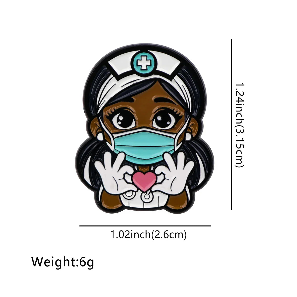 Black Doctor Nurse Enamel Pin 1