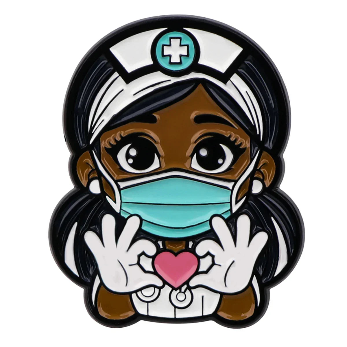 Black Doctor Nurse Enamel Pin 1