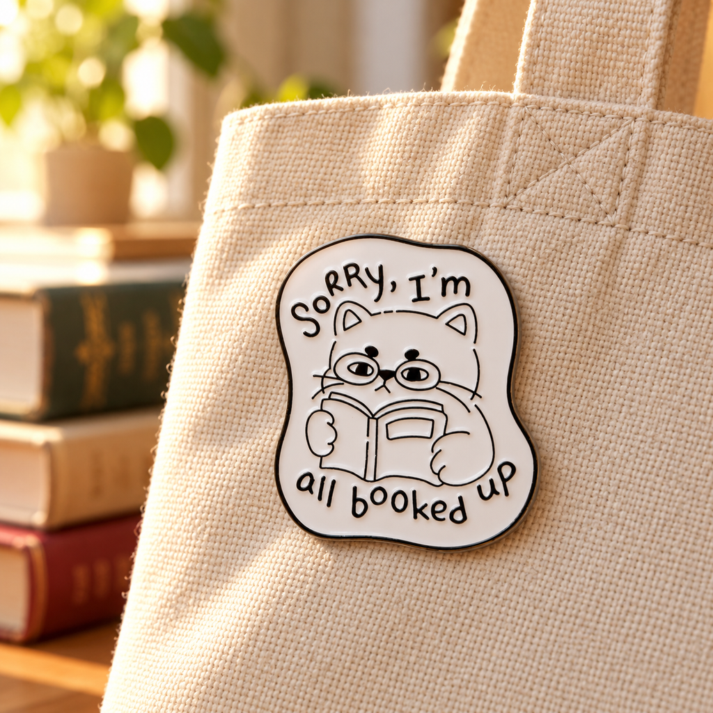 Pin chat Sorry I'm all booked up sur sac en toile