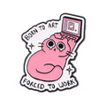 Cute Office Cat Enamel Pin Lapel Pins for Backpacks FORCED TO WORK Brooches for Women Funny Jewelry Accessories Friends
