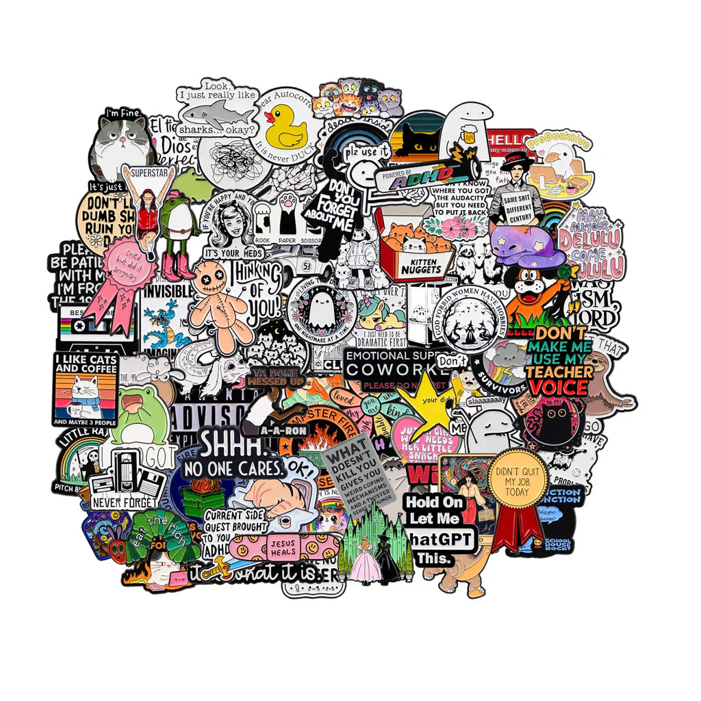 Wholesale 20/50/100pcs Quotations Series Brooch Set Funny Enamel Pin Lapel Pins Badges on Backpack Fashion Jewelry