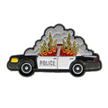 Burning Police Car Enamel Pin 1
