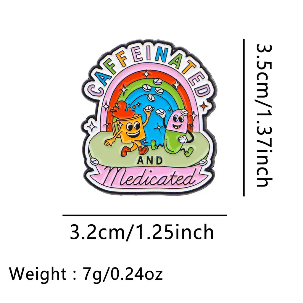 Coffee&Medicine Enamel Pin Medical Brooch Pines Lapel Pins Badge on Backpack Clothing Accessories Fashion Jewelry