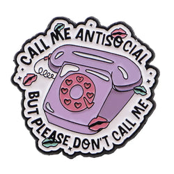 ’CALL ME’ Enamel Pin Telephone Quotes Brooch Pines Lapel Pins Badge on Backpack Clothing Accessories Funny Jewelry