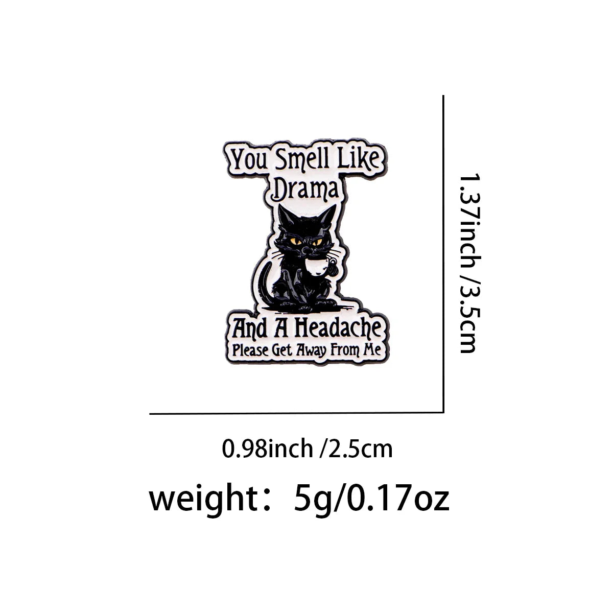 Cartoon Black Cat Enamel Pin Funny Quotes Brooch Pines Lapel Pins Badge on Backpack Clothing Accessories Animal Jewelry