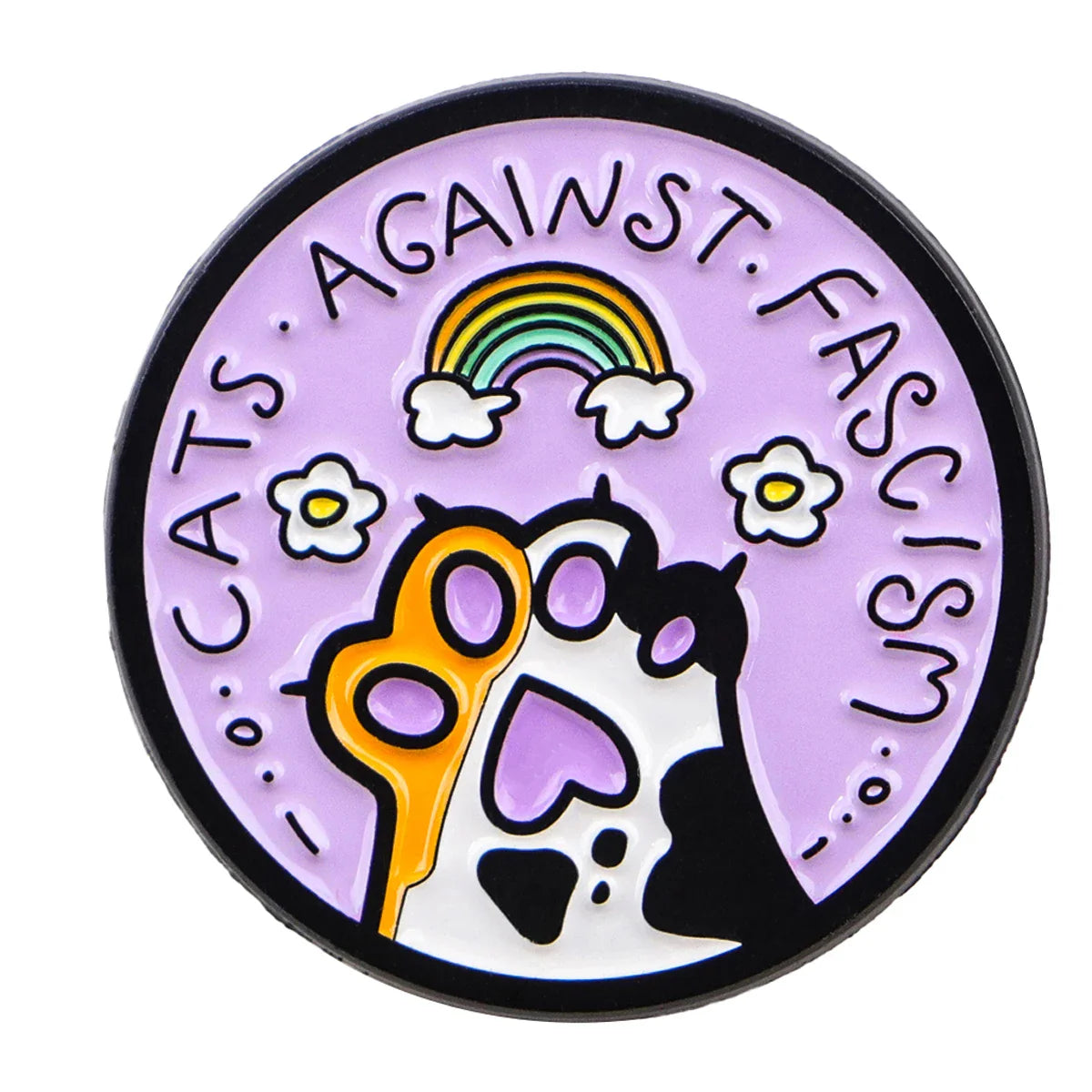 Cats Against Fascism Enamel Pin 1