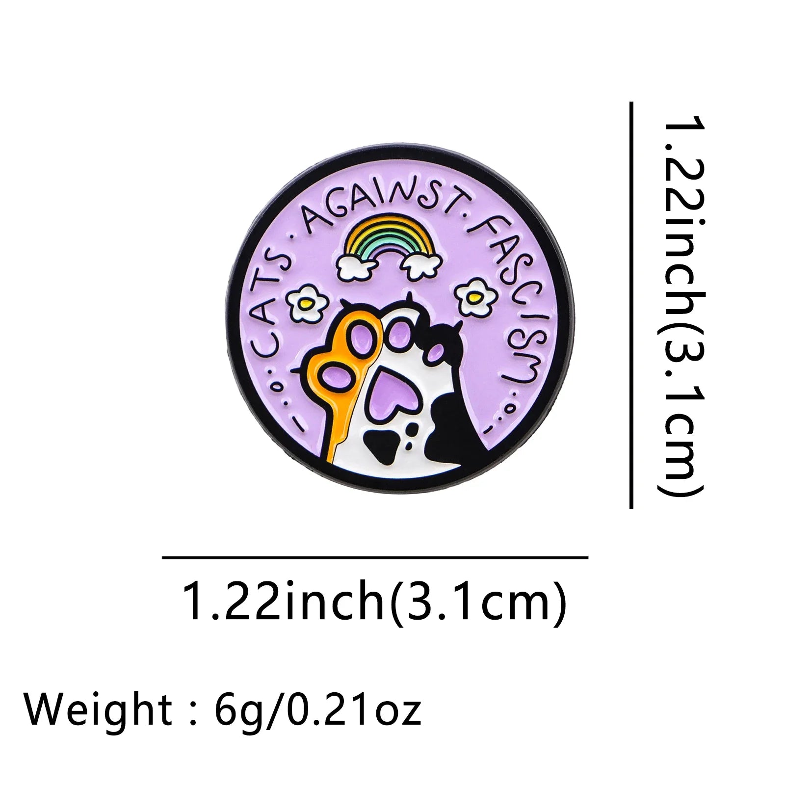 Cats Against Fascism Enamel Pin 1