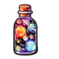 Starry Sky Bottle Enamel Pin Moon Brooch Pines Lapel Pins Badge on Backpack Clothing Accessories Art Jewelry Friends