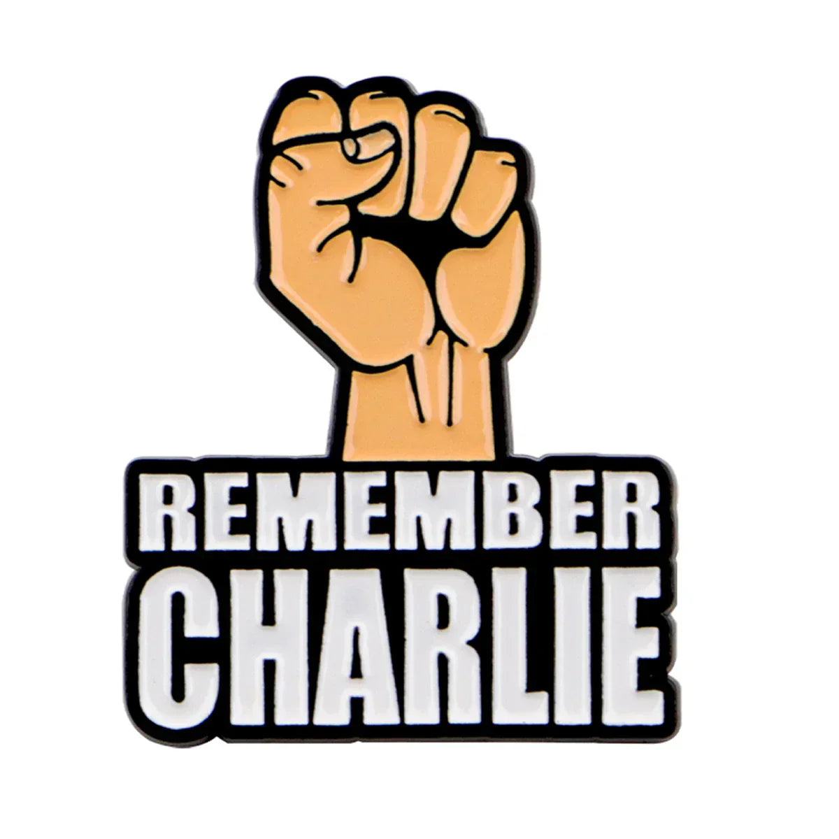 ’REMBEER CHARLIE’ Enamel Pin Fist Brooch Pines Lapel Pins Badge on Backpack Clothing Accessories Fashion Jewelry