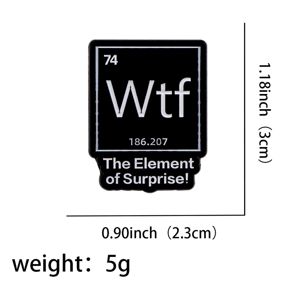 Chemical Element 74 Enamel Pin 1