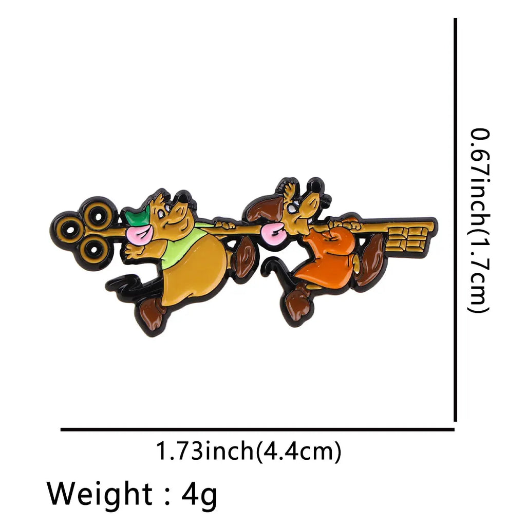 Cinderella ’Run Jaq and Gus’ Enamel Pin 1