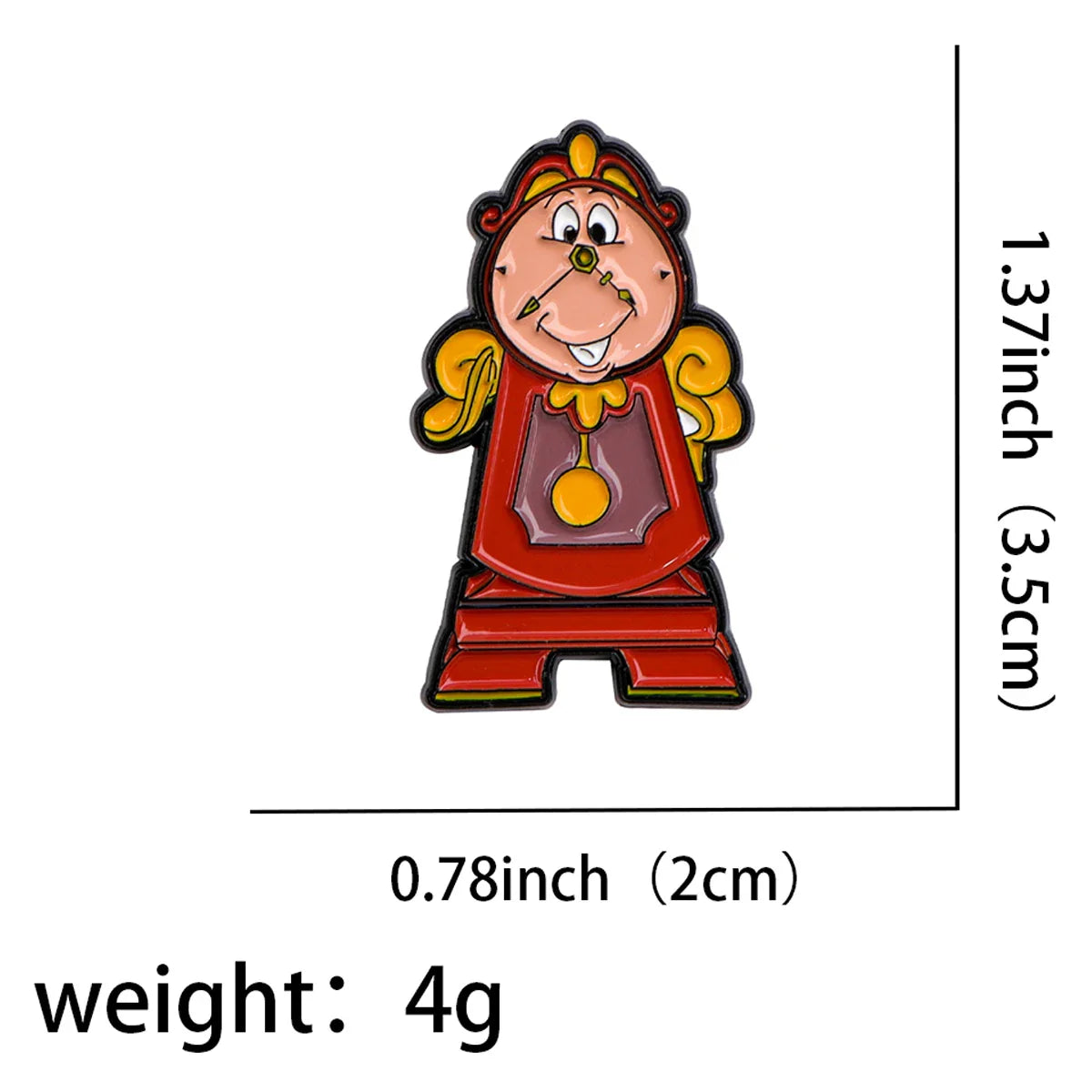 Cogsworth Clock Clock Enamel Pin 1