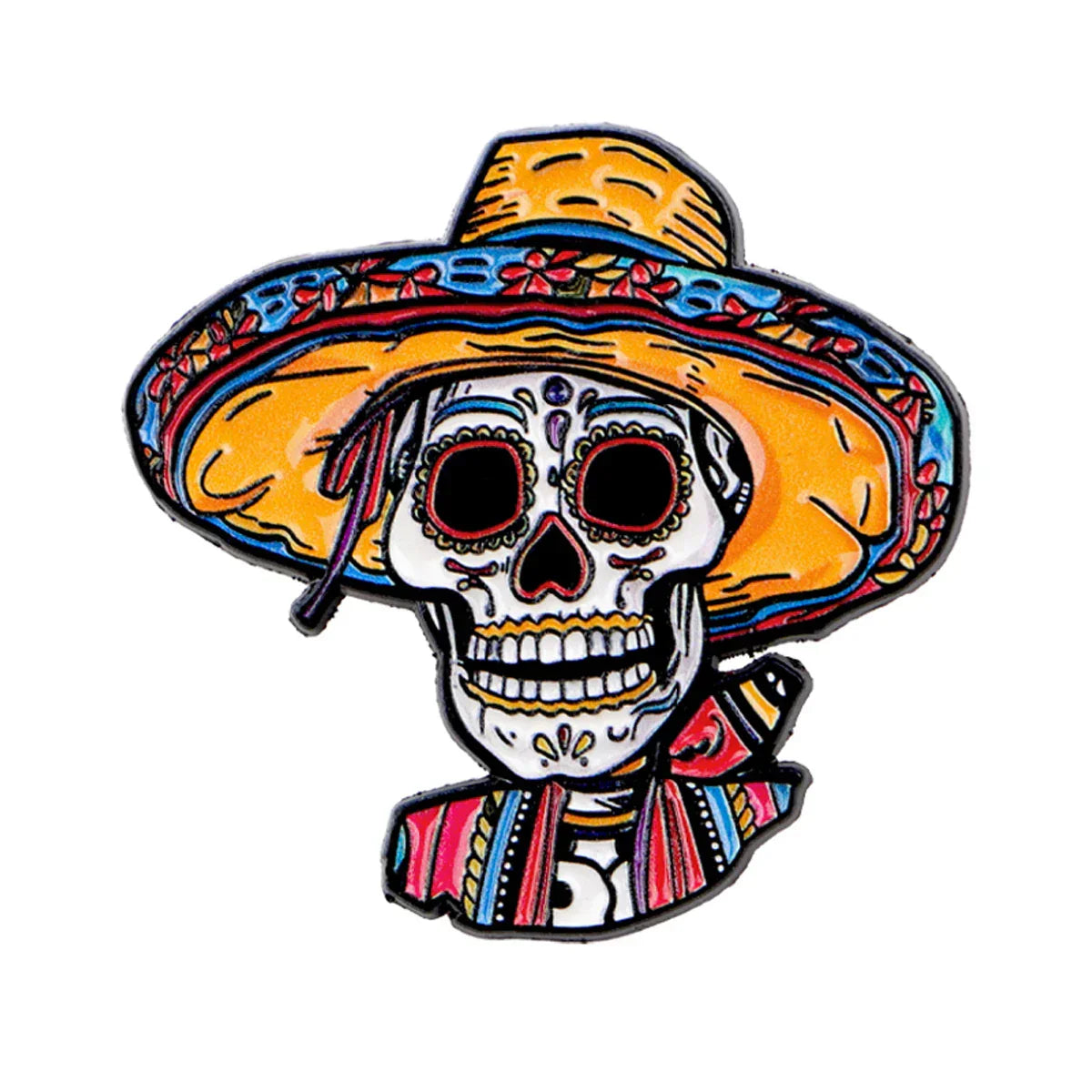 Mexican Skull Enamel Pin Skeleton Brooch Pines Lapel Pins Badge on Backpack Clothing Accessories Punk Jewelry Friends