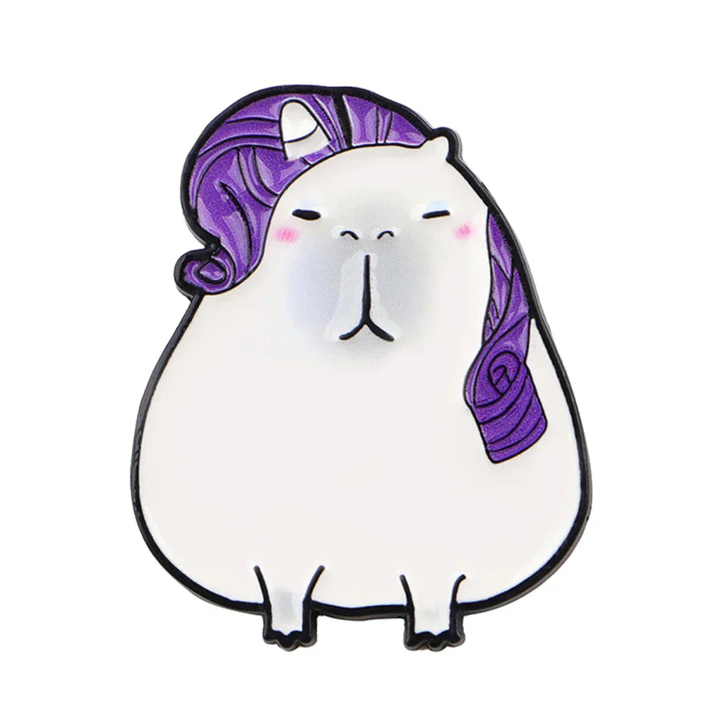Cartoon Capybara Enamel Pins Cute Cosplay Animal Brooches Badge Lapel Pins for Backpacks Clothes Decoration Fashion