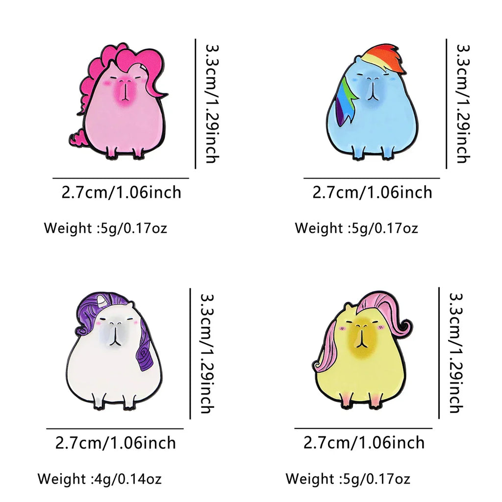 Cartoon Capybara Enamel Pins Cute Cosplay Animal Brooches Badge Lapel Pins for Backpacks Clothes Decoration Fashion