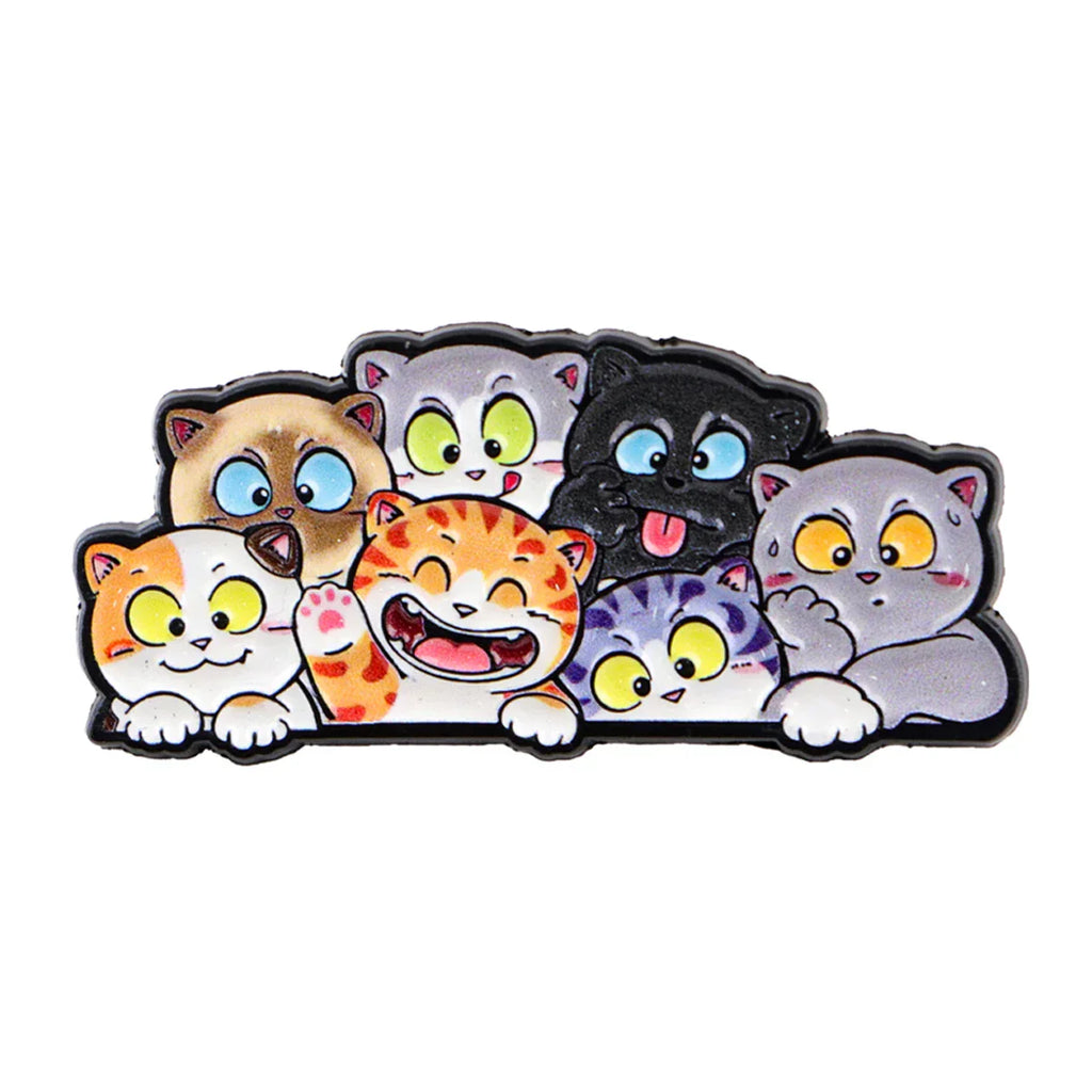 Confused Cute Cat Enamel Pin 1