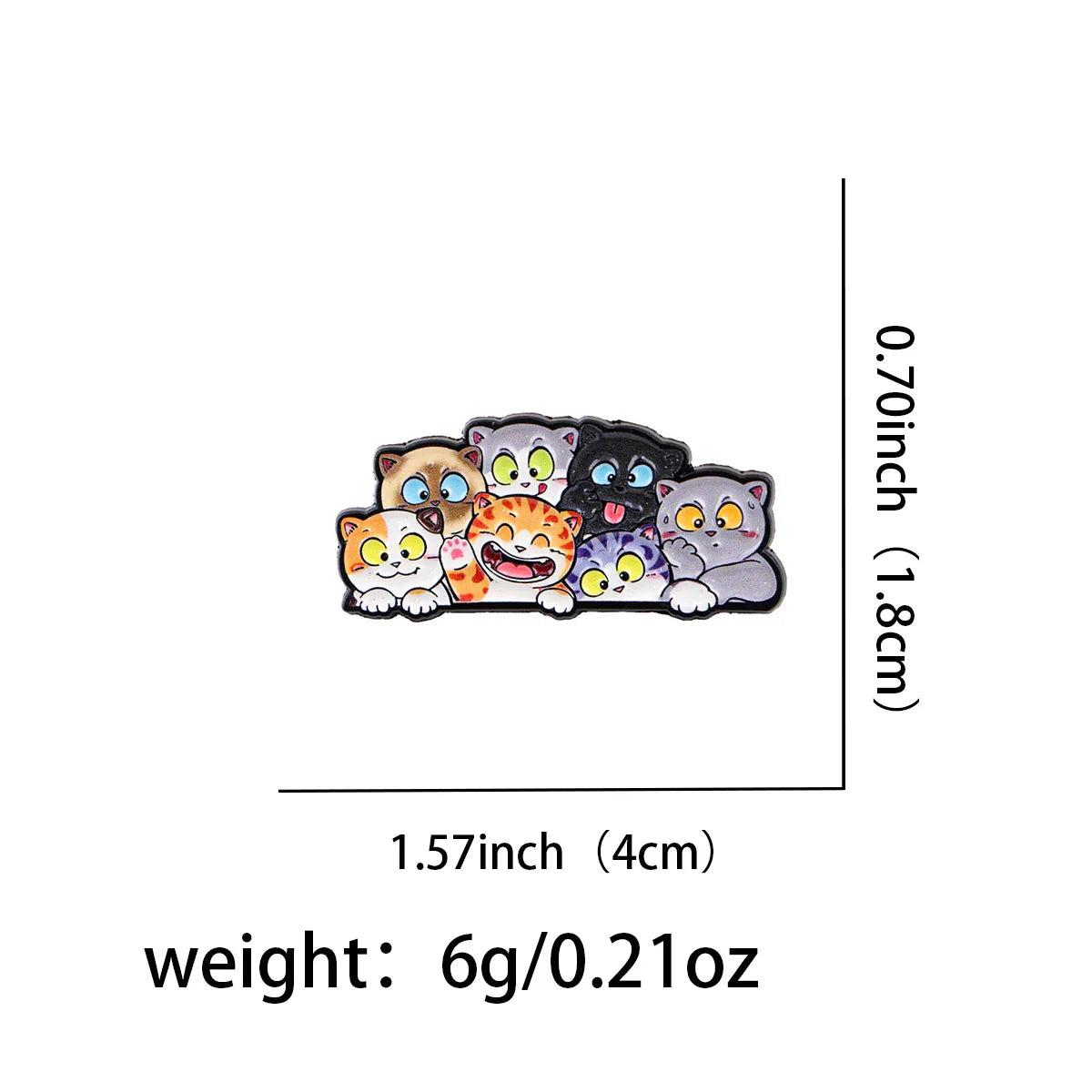 Confused Cute Cat Enamel Pin 1