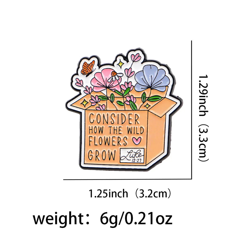 Consider How The Wildflowers Grow Enamel Pin 1