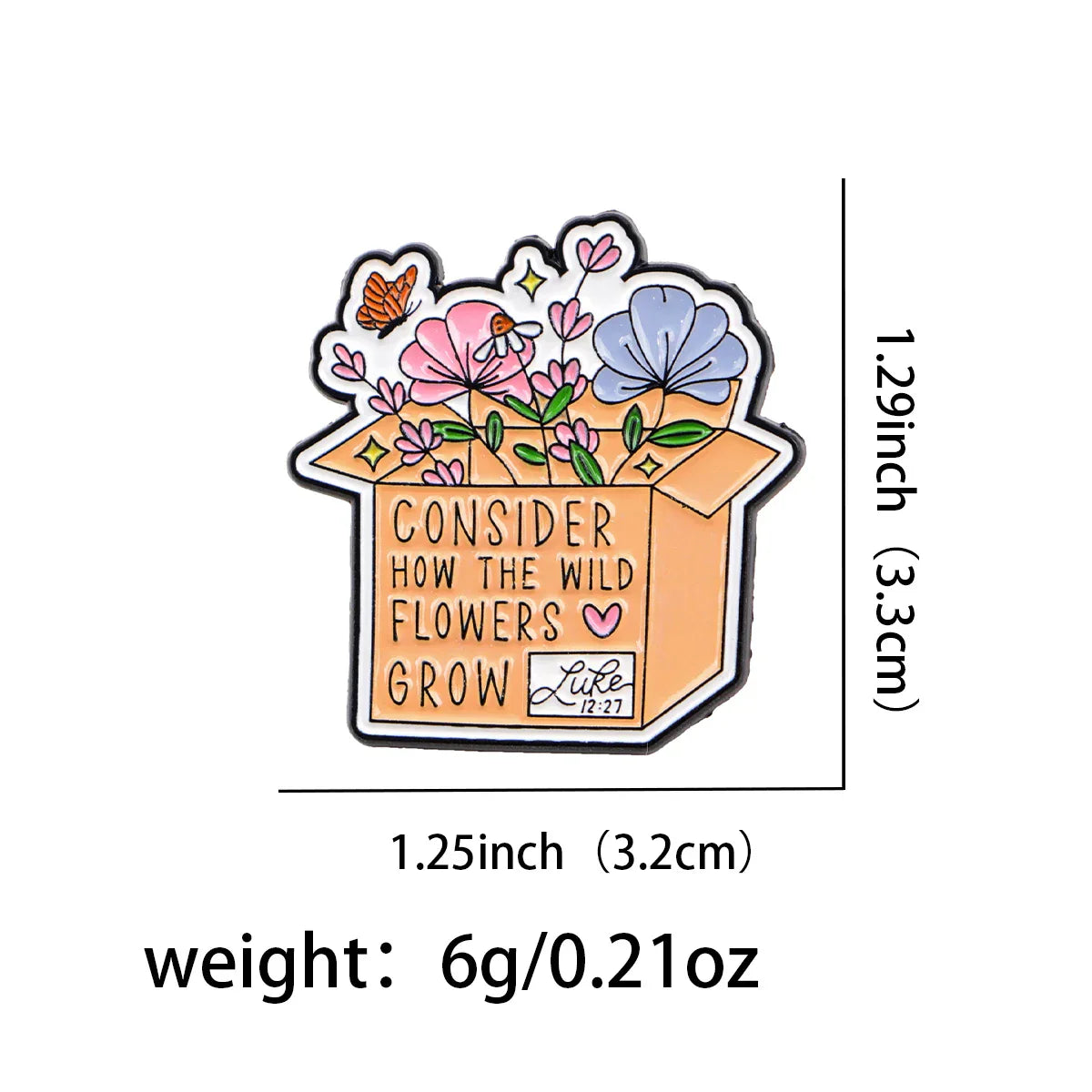 Consider How The Wildflowers Grow Enamel Pin 1