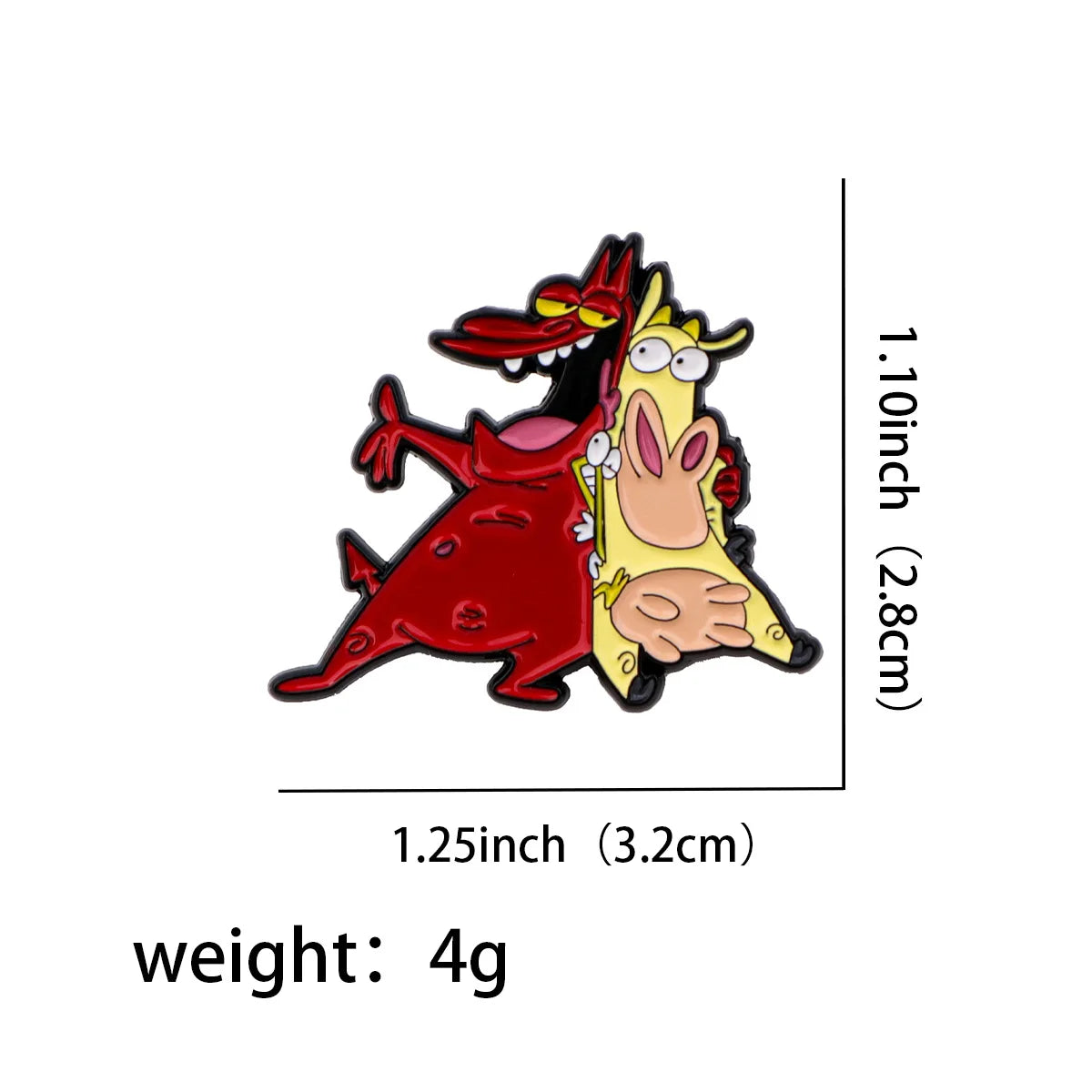 Cow and Chicken Enamel Pin 1