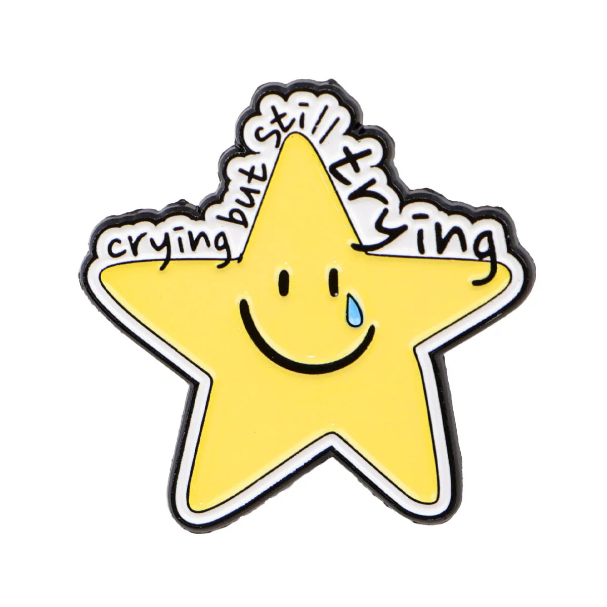 ’Crying But Still Trying’ Enamel Pin 1