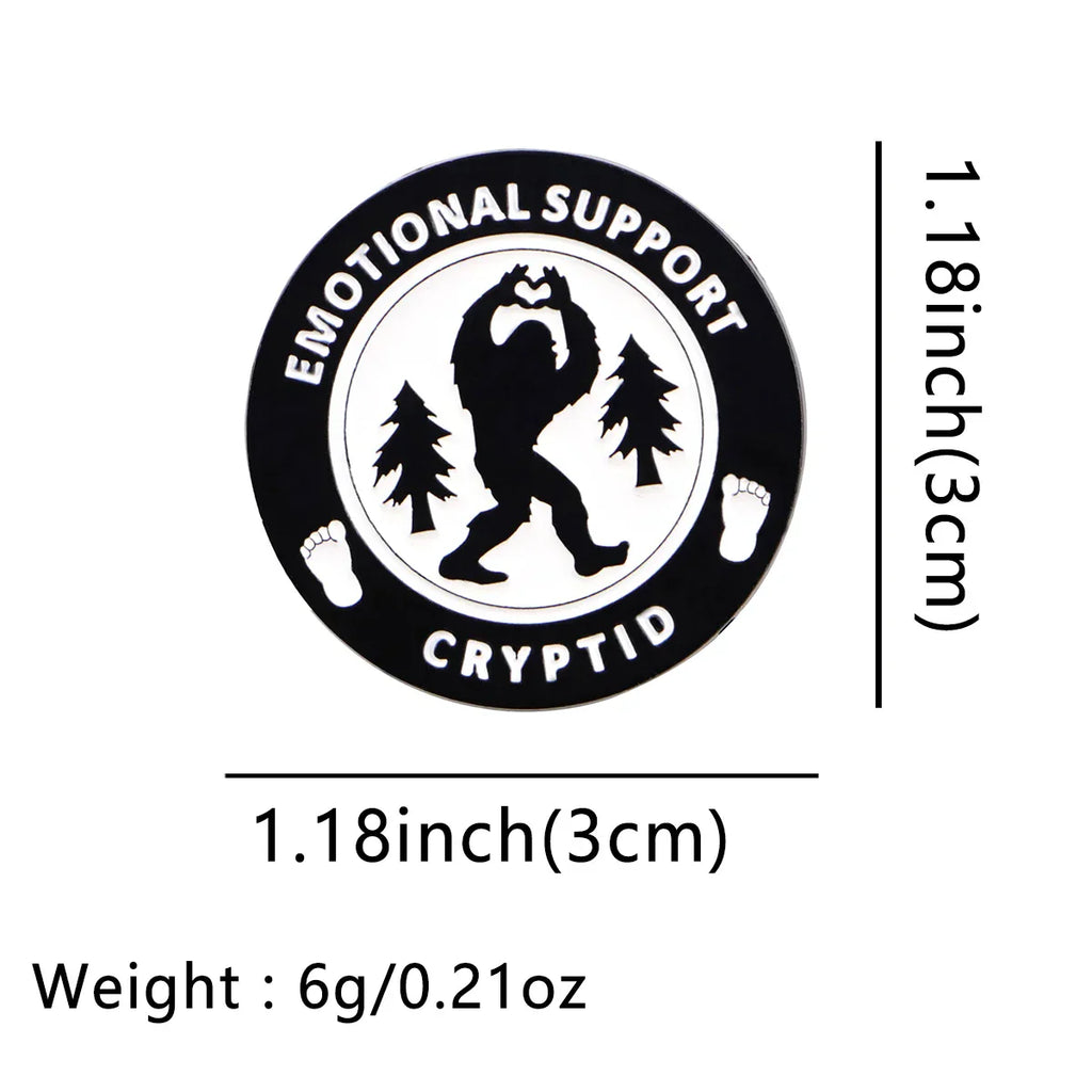 Cryptid Emotional Support Big Foot Enamel Pin 1