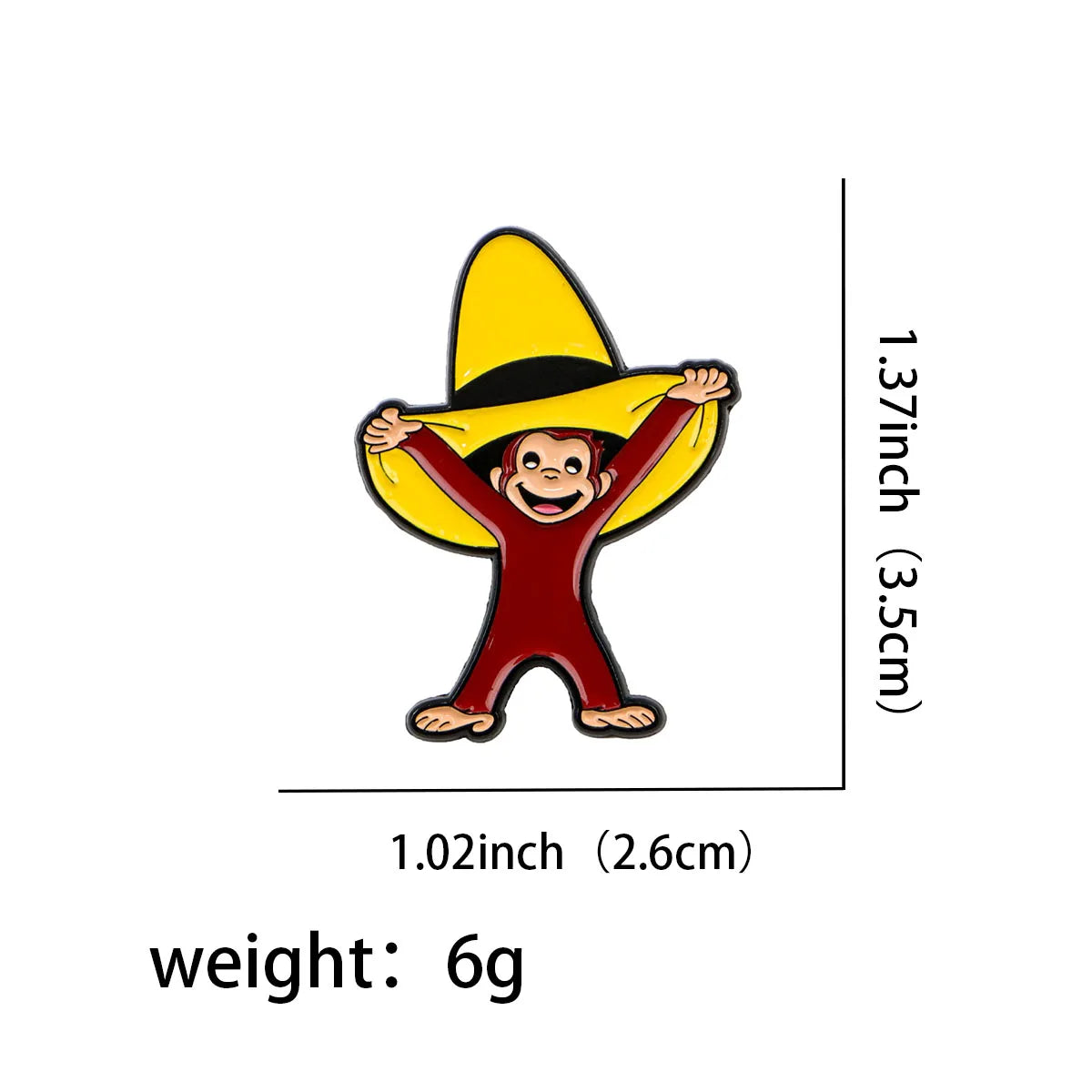 Curious George Monkey Enamel Pin 1