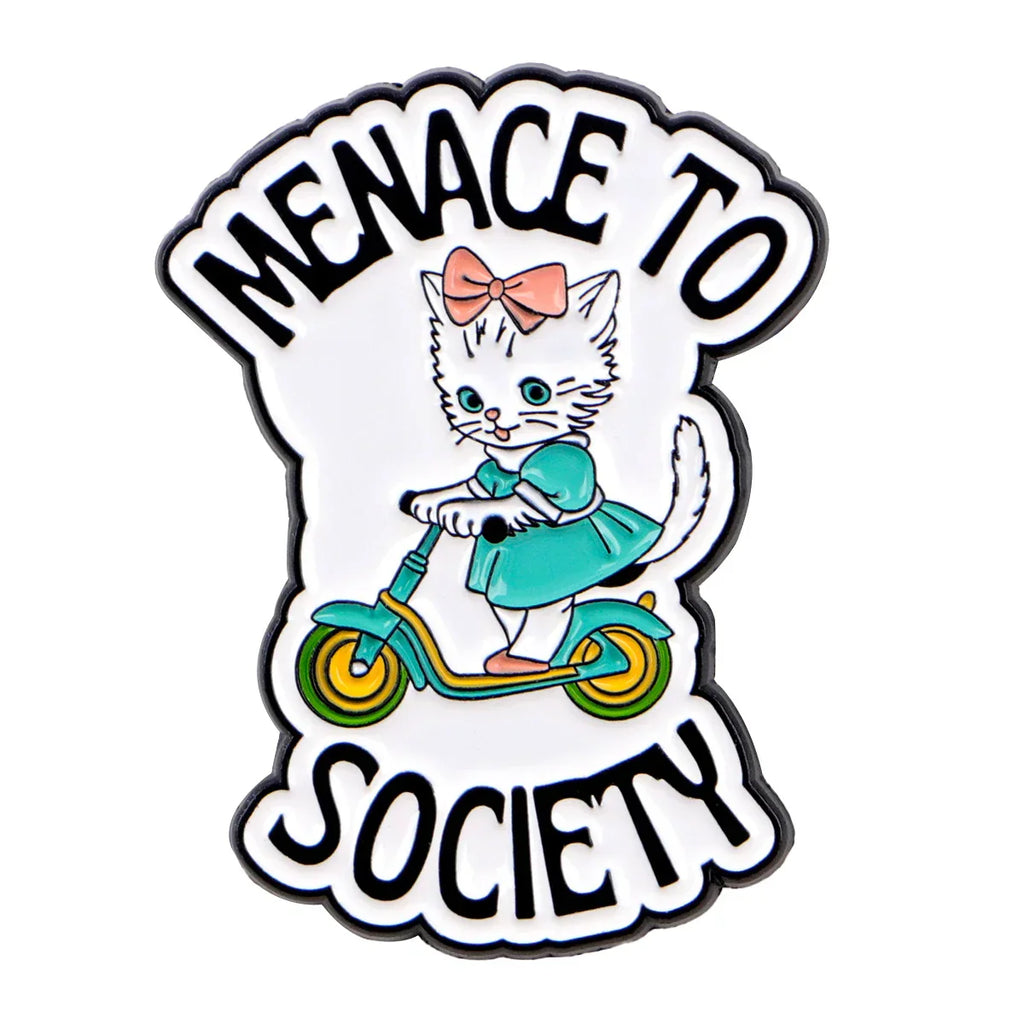 Cute Cat ’Menace to Society’ Enamel Pin 1