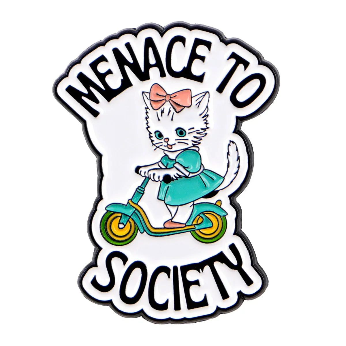 Cute Cat ’Menace to Society’ Enamel Pin 1