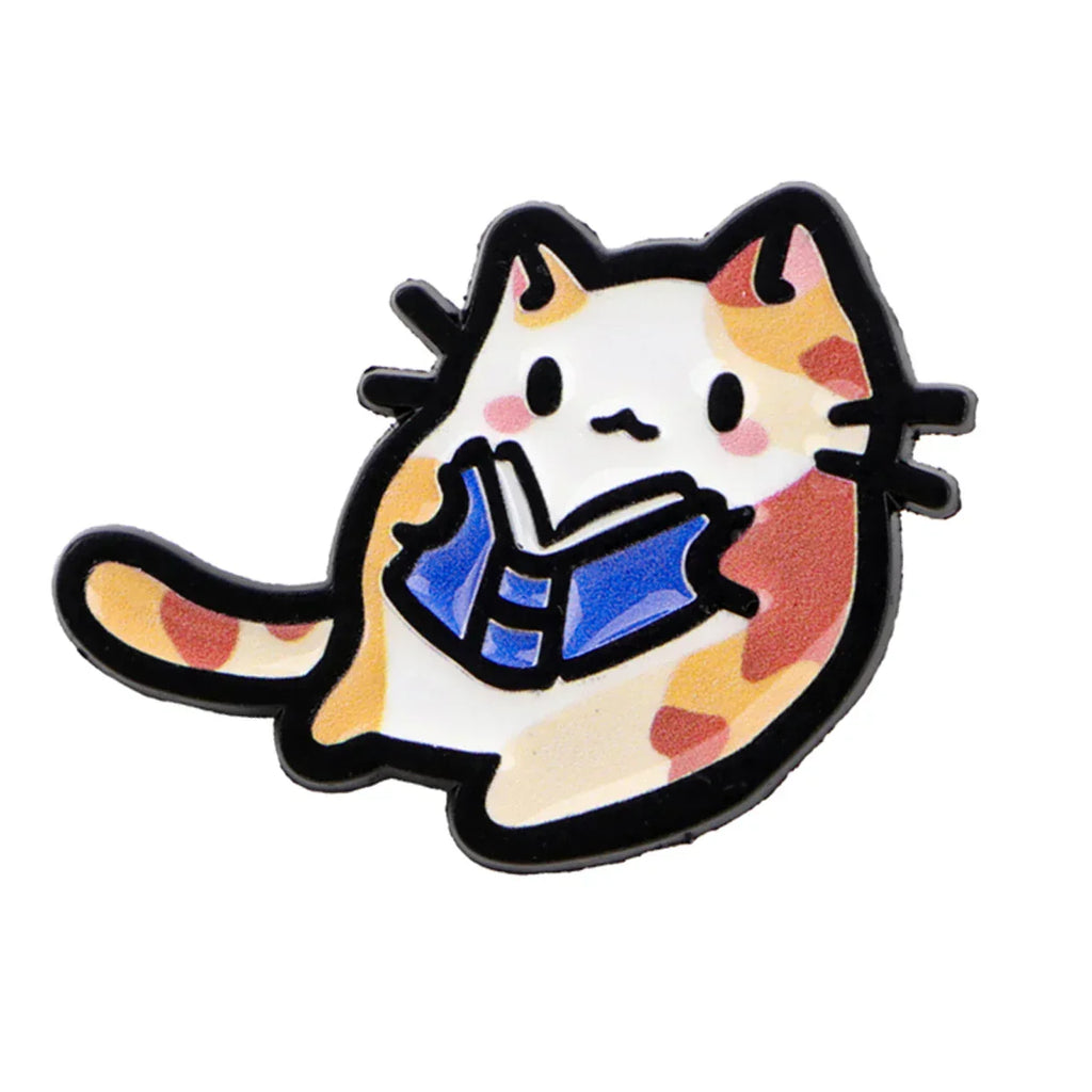 Cute Cat Reading Enamel Pin Lapel Pins for Backpacks Brooches for Women Animal Jewelry Accessories Friends Gift - 1