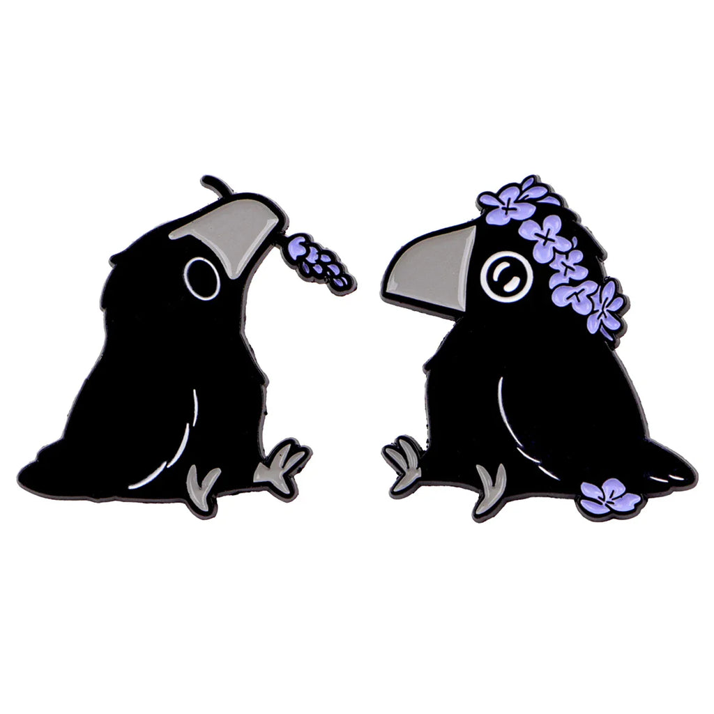 Cute Crow Enamel Pin Cartoon Brooch Pines Lapel Pins Badge on Backpack Clothing Accessories Punk Jewelry Friends Gifts