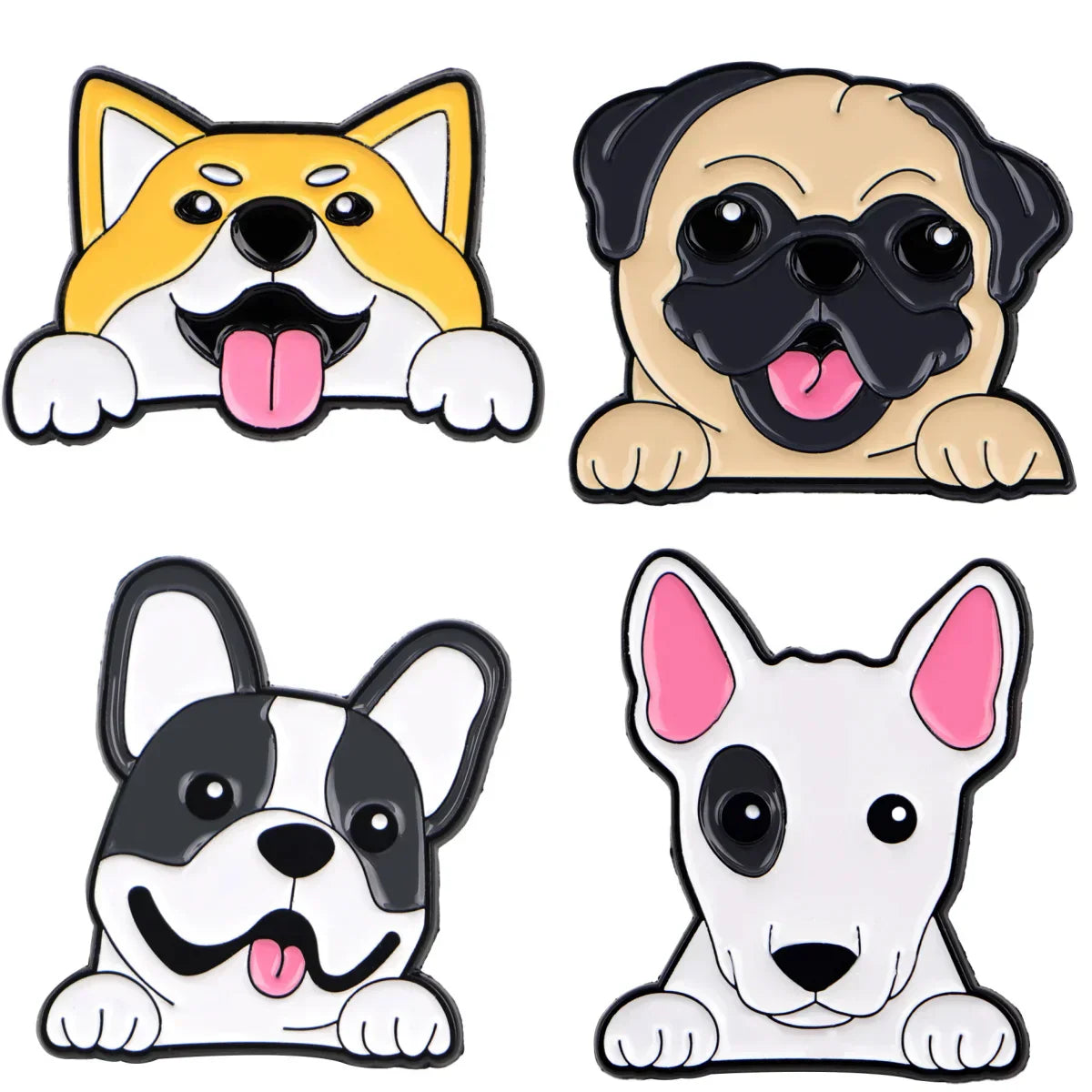 Cute Dog Enamel Pin Cartoon Pet Brooch Pines Lapel Pins Badge on Backpack Clothing Accessories Animal Jewelry Friends