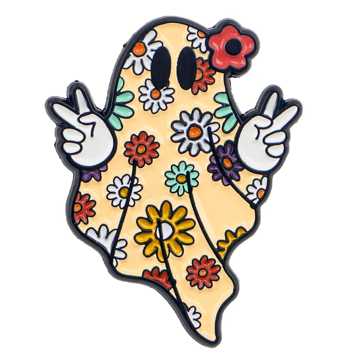 Cute Flower Ghost Enamel Pin 1 / MULTI
