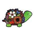 Cute Turtle Enamel Pin Flowers Animal Brooches for Women Men Lapel Pins Badges Clothes Accessories Fashion Jewelry