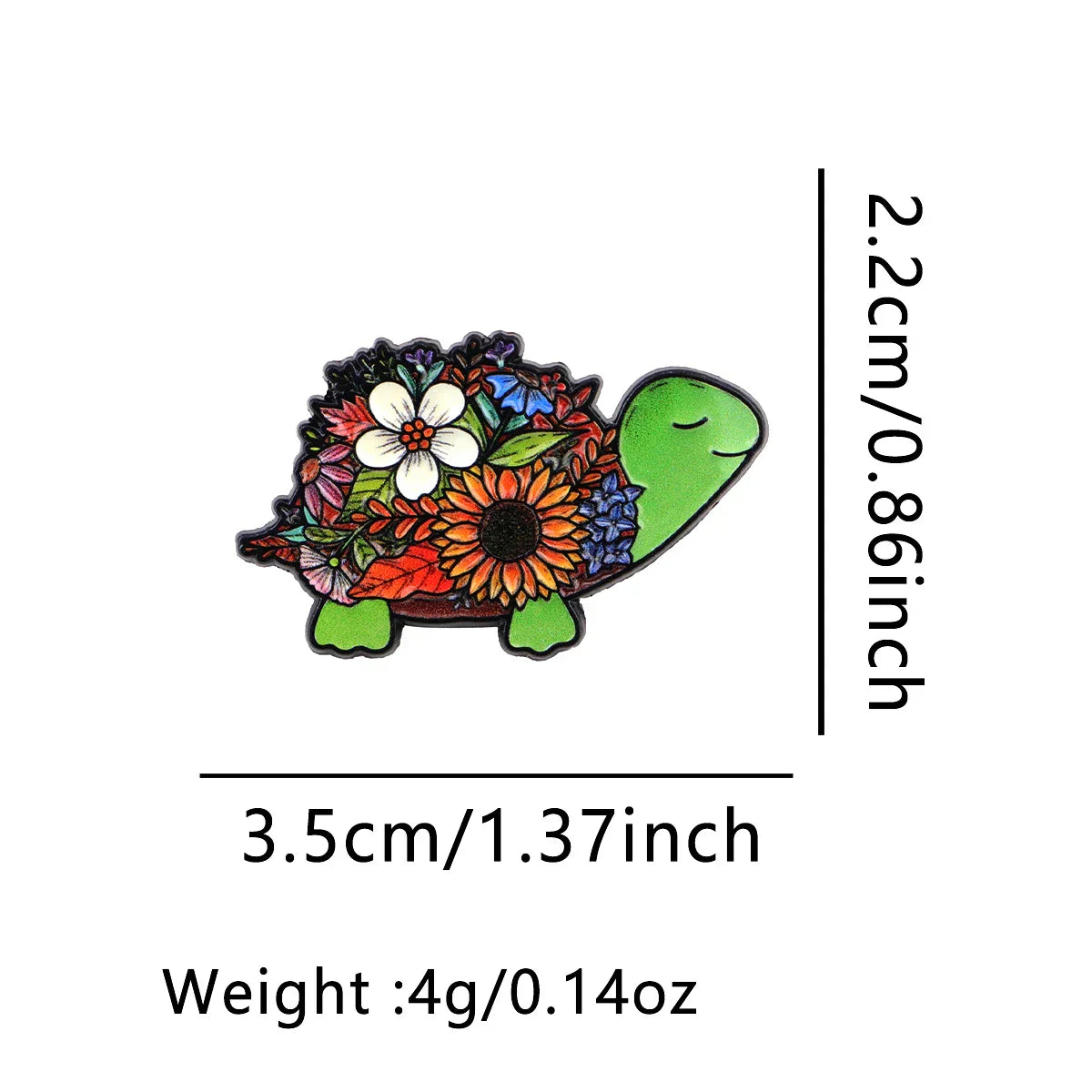 Cute Turtle Enamel Pin Flowers Animal Brooches for Women Men Lapel Pins Badges Clothes Accessories Fashion Jewelry