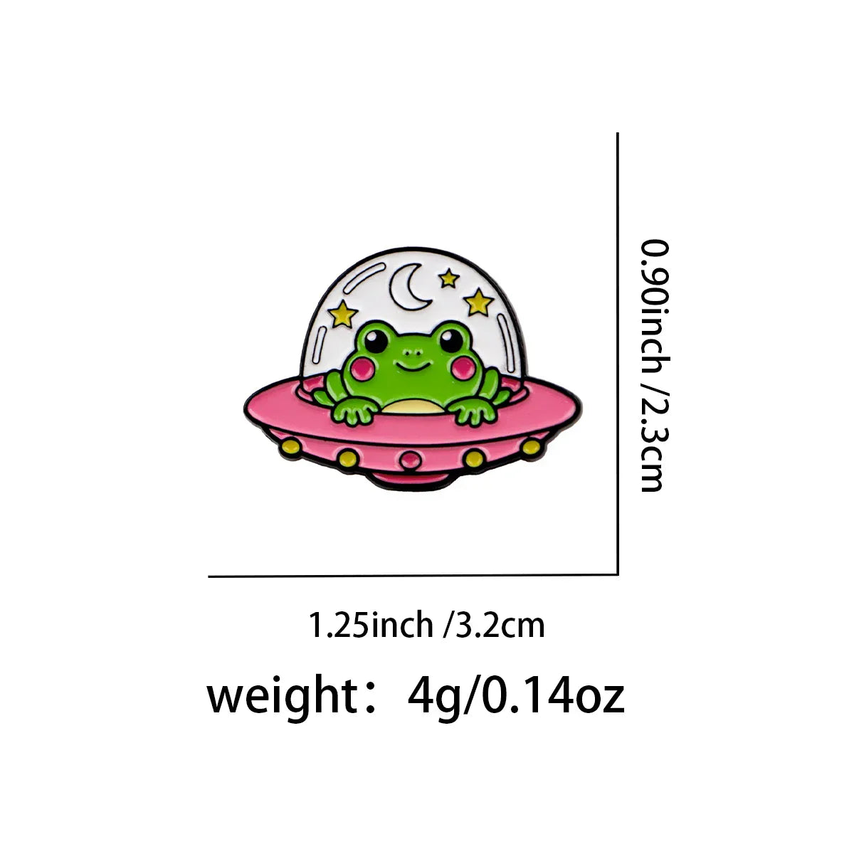 Cute Frog UFO Enamel Pin Cartoon Animal Brooch Pines Lapel Pins Badge on Backpack Clothing Accessories Fashion Jewelry