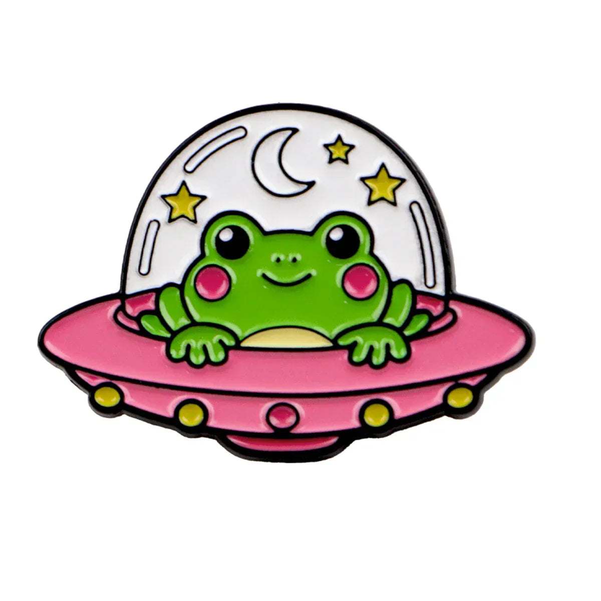Cute Frog UFO Enamel Pin Cartoon Animal Brooch Pines Lapel Pins Badge on Backpack Clothing Accessories Fashion Jewelry