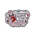 Cute Gray Cat Enamel Pin ’Never be ashamed’ Brooch Pines Lapel Pins Badge on Backpack Clothing Accessories Fashion