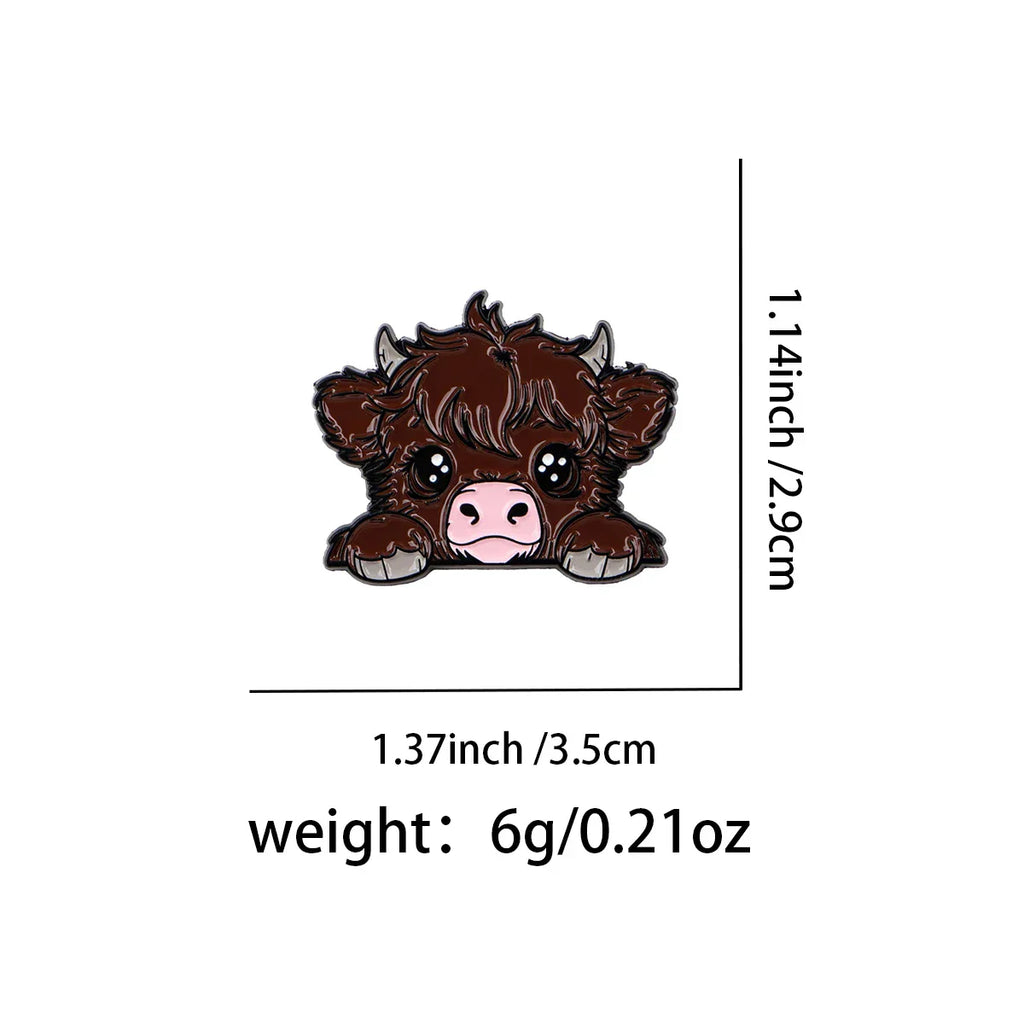 Cute Cow Enamel Pin Cartoon Animal Brooch Pines Lapel Pins Badge on Backpack Clothing Accessories Fashion Jewelry