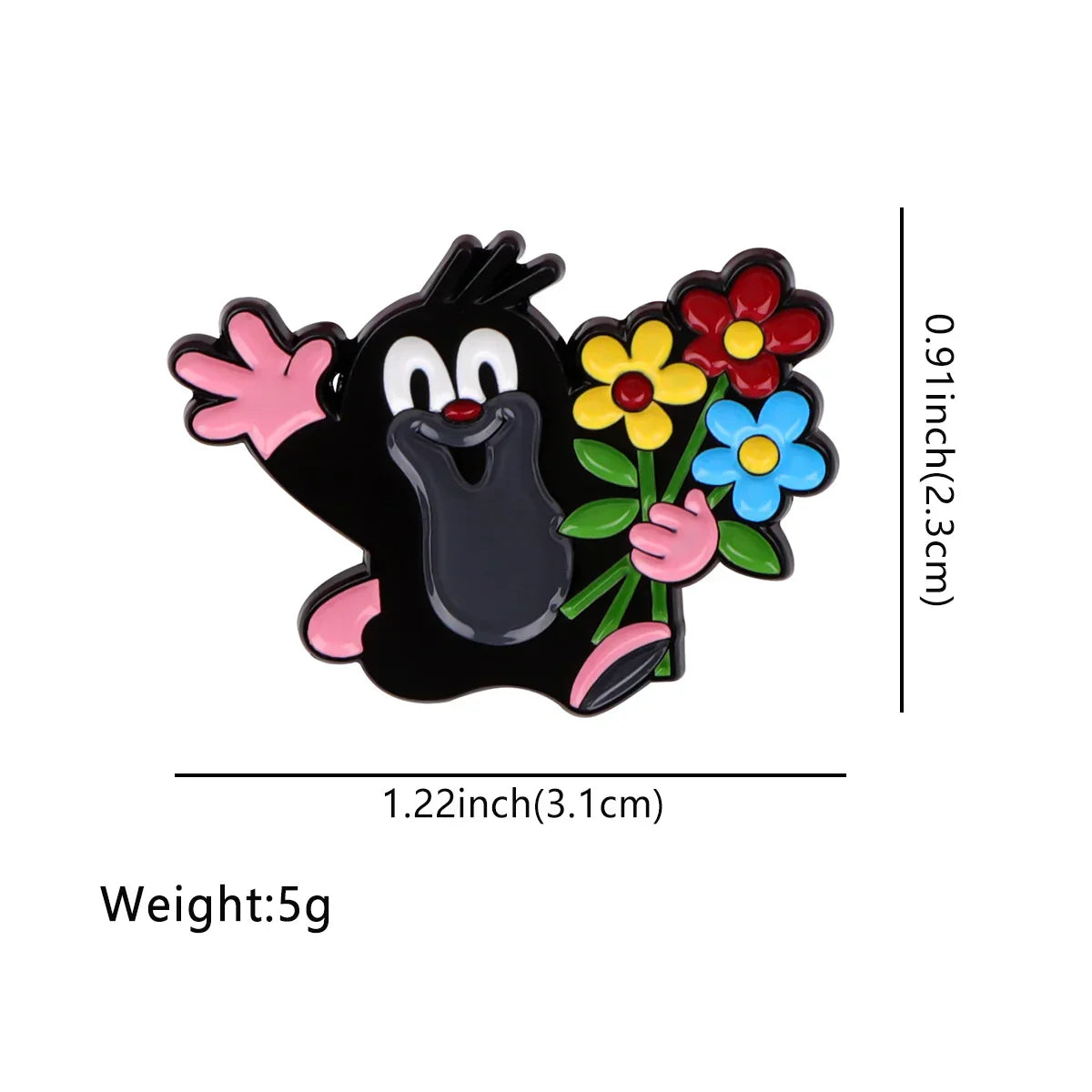 Cute Mole Enamel Pin 1