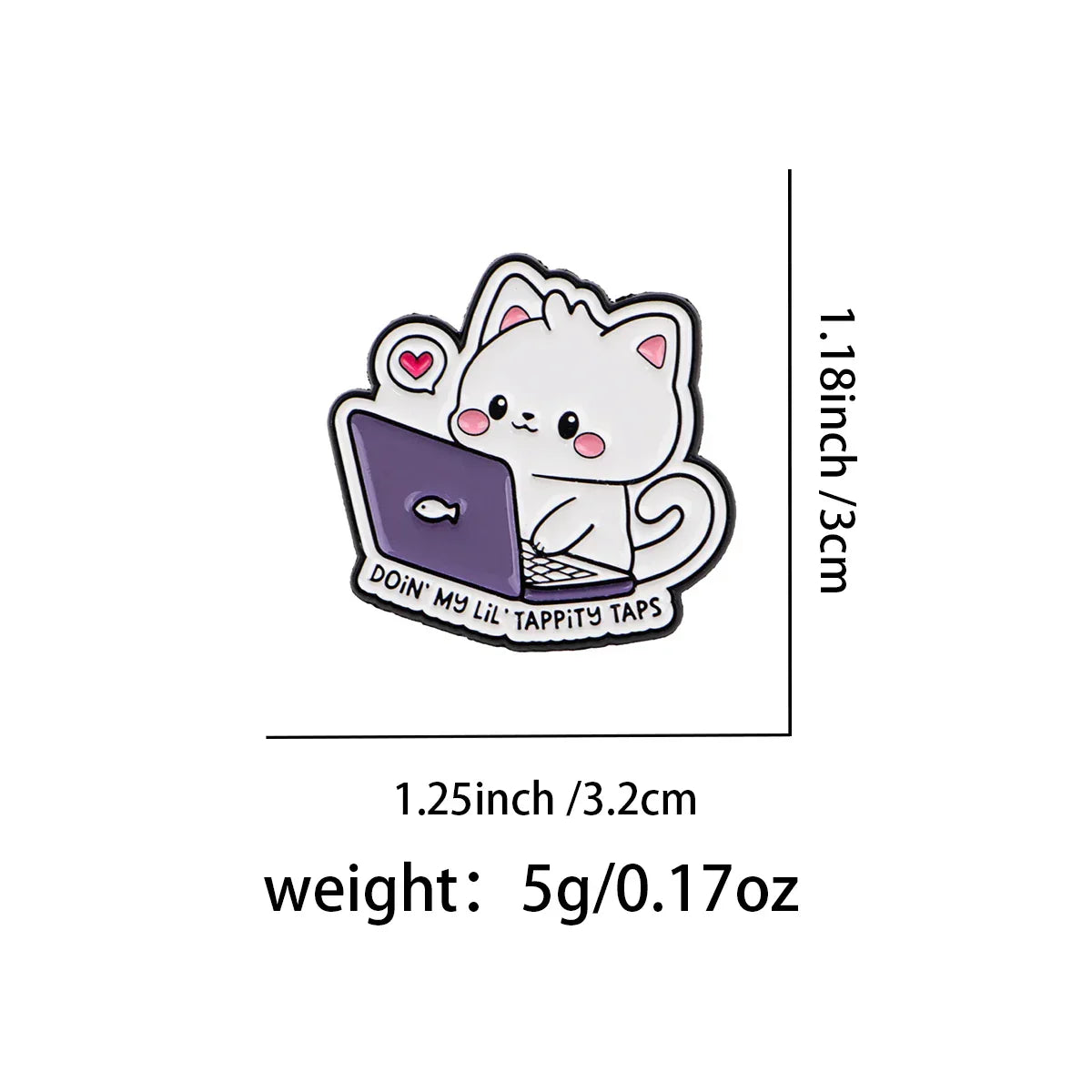 Cute Office Cat Enamel Pin Cartoon Brooch Pines Lapel Pins ’DOIN’ MY’ Badge Clothing Accessories Animal Jewelry Friends