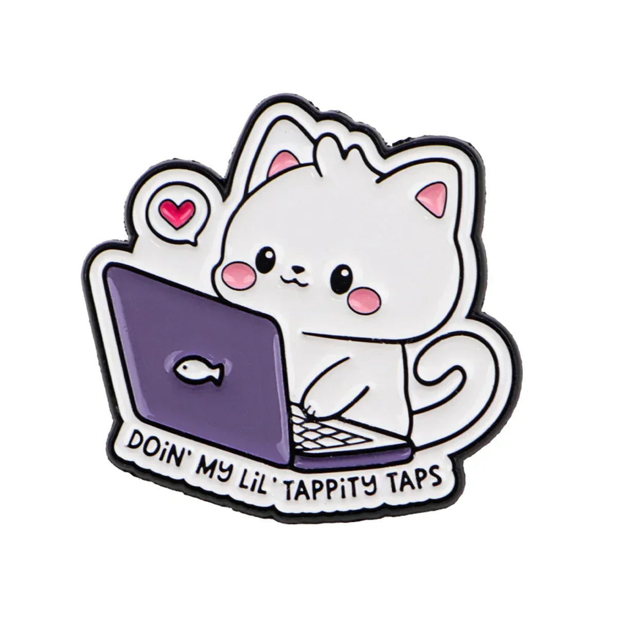 Cute Office Cat Enamel Pin Cartoon Brooch Pines Lapel Pins ’DOIN’ MY’ Badge Clothing Accessories Animal Jewelry Friends