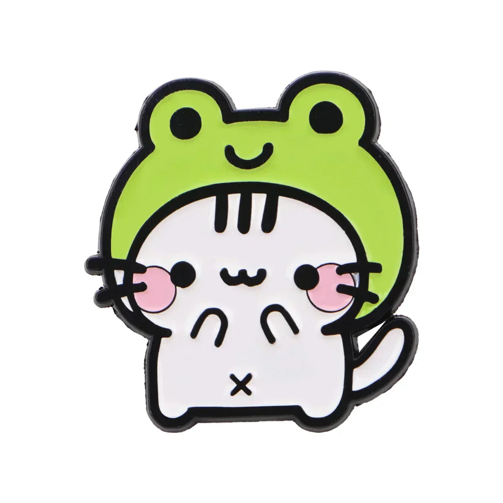 Frog Enamel Pin Cute Cat Brooch Pines Lapel Pins Badge on Backpack Clothing Accessories Cosplay Jewelry Friends Gifts