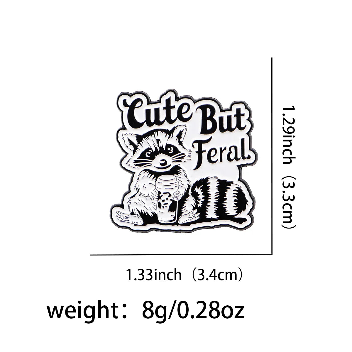 Cutet But Feral Raccoon Enamel Pin 1