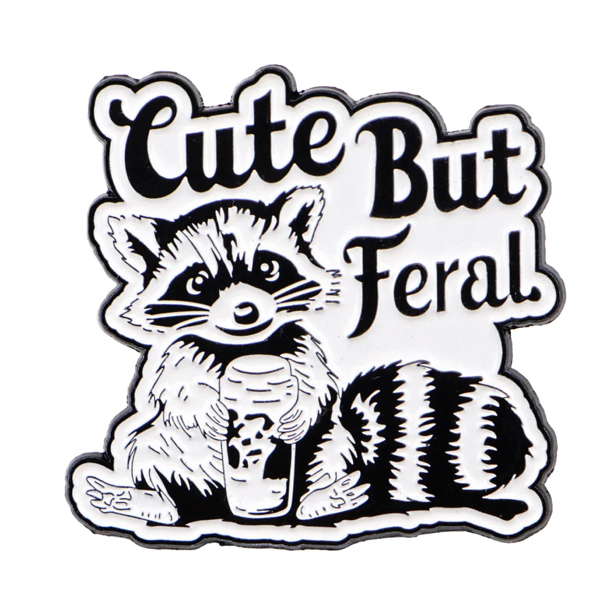 Cutet But Feral Raccoon Enamel Pin 1