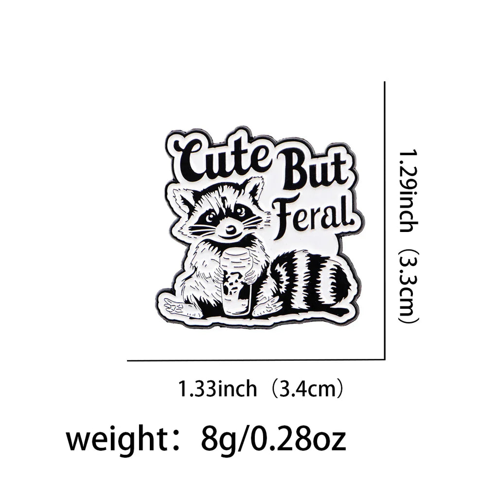 Cutet But Feral Raccoon Enamel Pin 1
