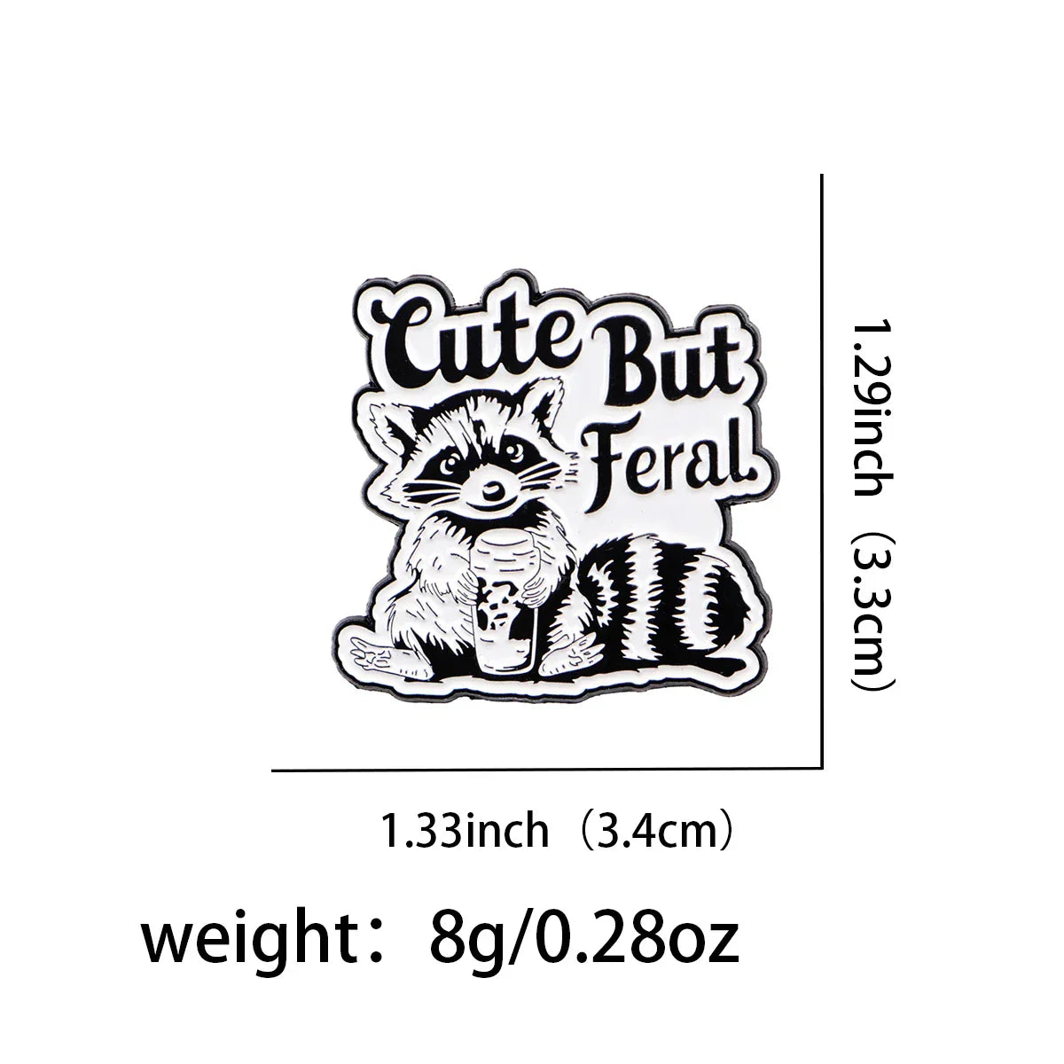 Cutet But Feral Raccoon Enamel Pin 1