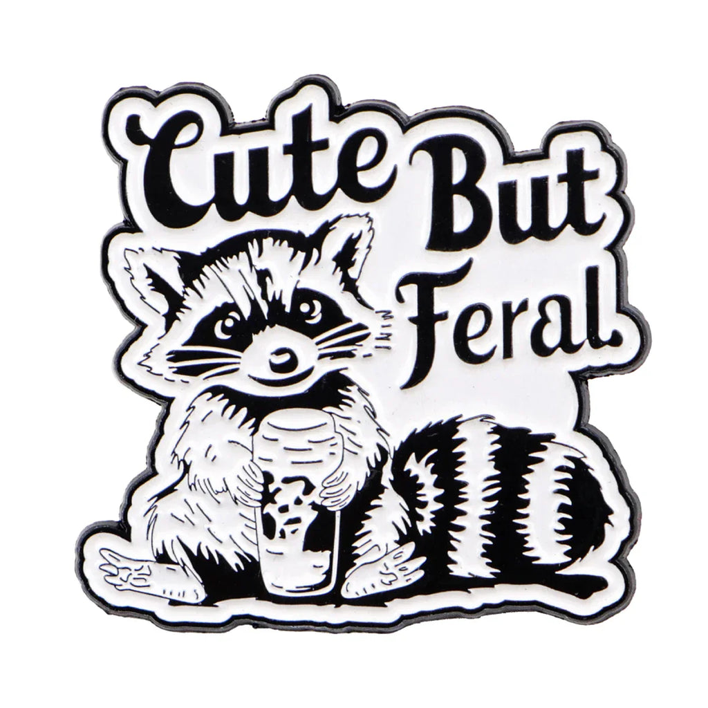 Cutet But Feral Raccoon Enamel Pin 1