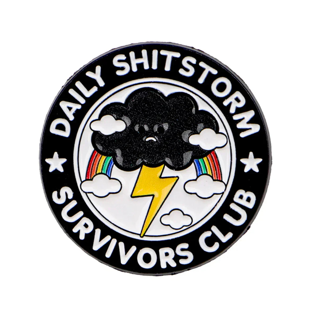 Dark Cloud Quotes Enamel Pin Survivors Club Brooch Pines Lapel Pins Badge Clothing Accessories Fashion Jewelry Friends