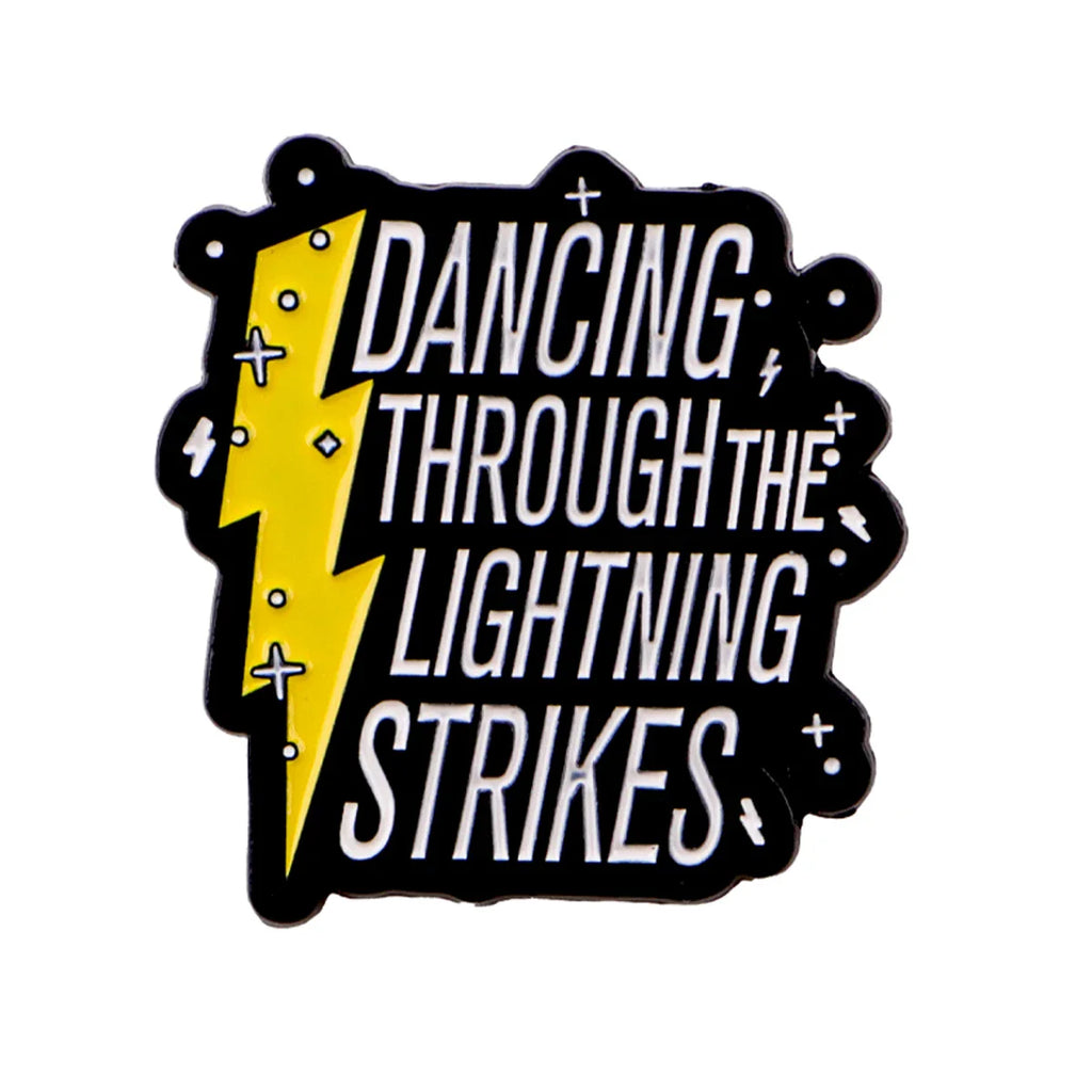 Dancing Through The Lightning Enamel Pin Lapel Pins for Backpacks Brooches for Women Fashion Jewelry Accessories